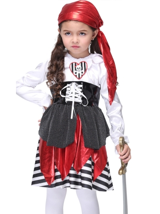 A three Piece Pirate Girl Costume Set