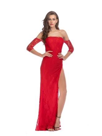 Bella Slit To Perfection Satin Gown
