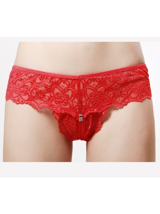 Crotchless Crochet Lace Thong Panty