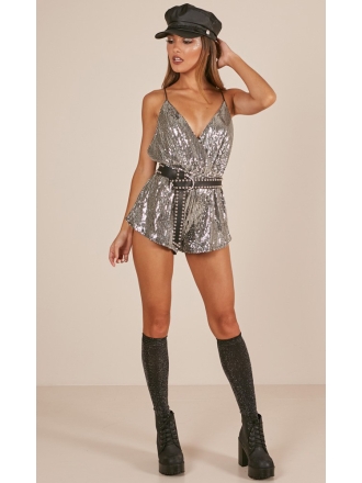 Fantasies Sequin Mini Jumpsuit