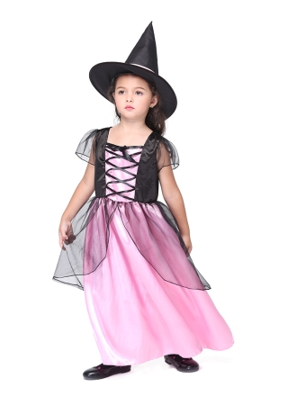 Mesh Black And Pink Witch Costume