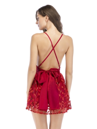 Romantic Leaf Mini Dress