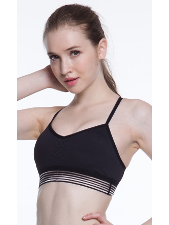 Sexy Strappy Black Sports Bra
