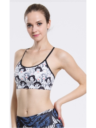 Tie Dye Print Strappy Sports Bra