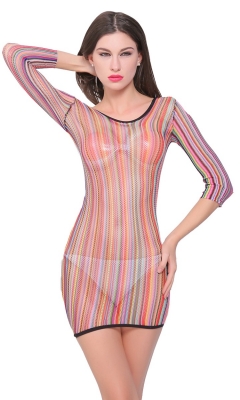 Multi-color Strappy And Long Shoulder Bodystocking