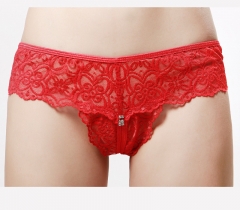 Crotchless Crochet Lace Thong Panty