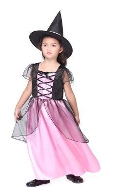 Mesh Black And Pink Witch Costume