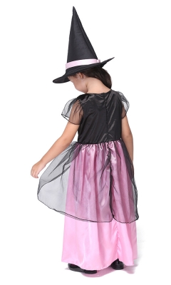 Mesh Black And Pink Witch Costume
